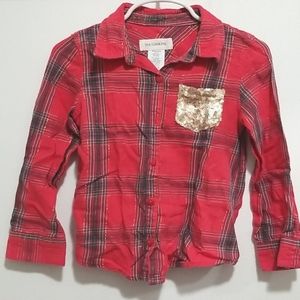 SALE 5/$20 Toughskins Red Plaid Button Down Shirt